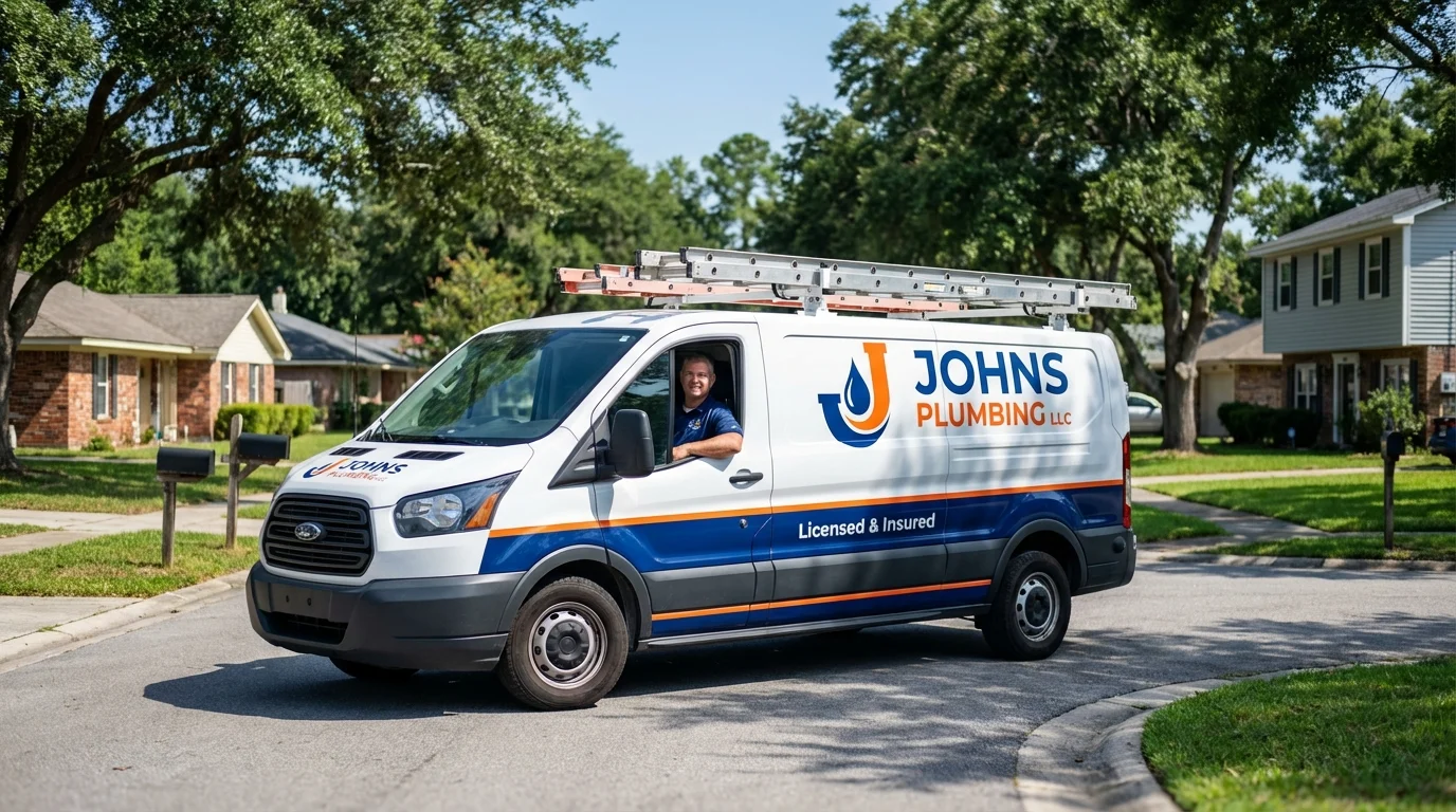 Johns Plumbing LLC service van in Toledo, OH