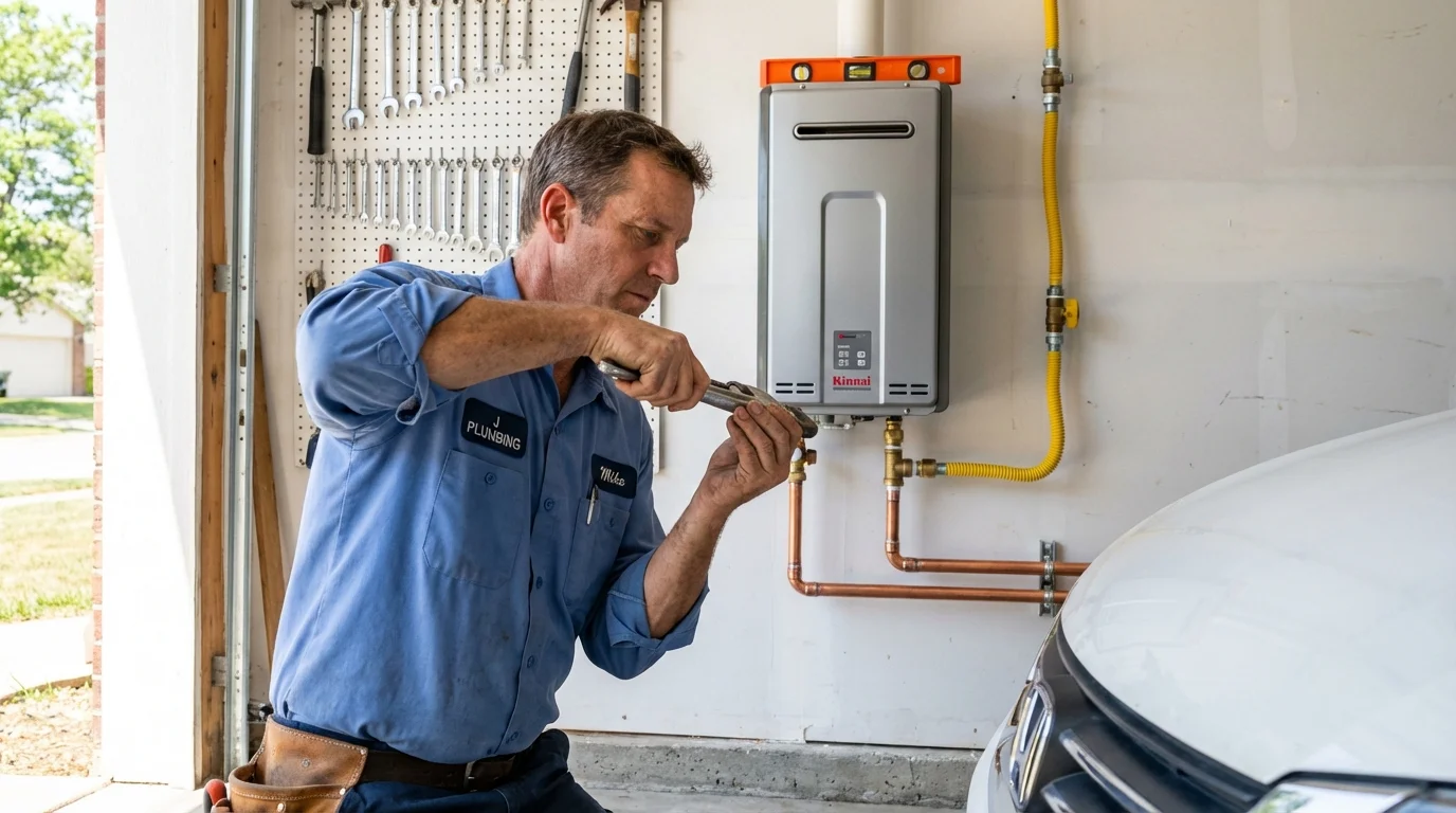 Tankless water heater installation by a Johns Plumbing LLC plumber in Toledo